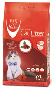 Комкующийся наполнитель VAN CAT натуральный без пыли и запаха 10 кг