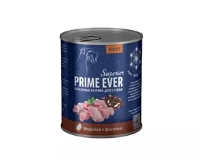 Консервы PRIME EVER SUPERIOR для взрослых собак всех пород с индейкой и фасолью